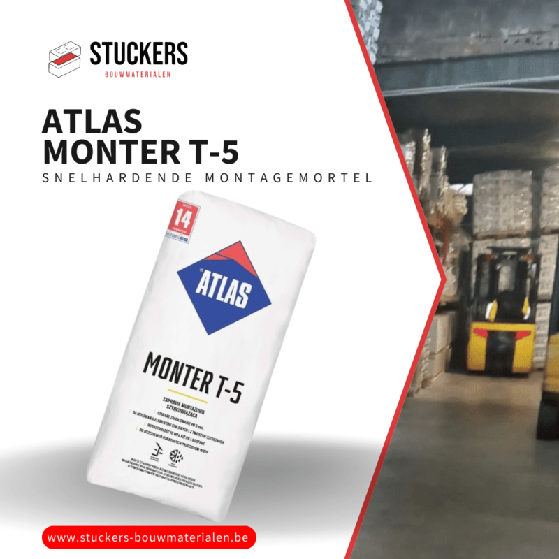 Atlas MONTER T-5 snelhardende montagemortel