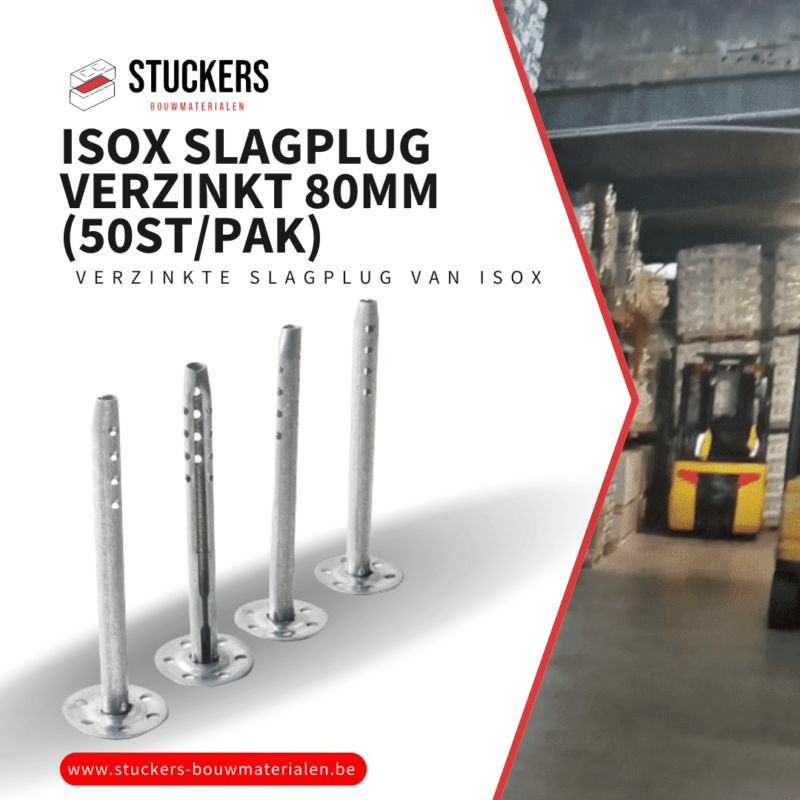 ISOX Slagplug Verzinkt 80mm (50stpak)