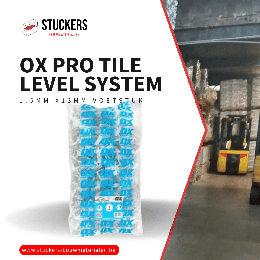 OX PRO TILE LEVEL SYSTEM 1.5MM X13MM VOETSTUKOX PRO TILE LEVEL SYSTEM 1.5MM X13MM VOETSTUK