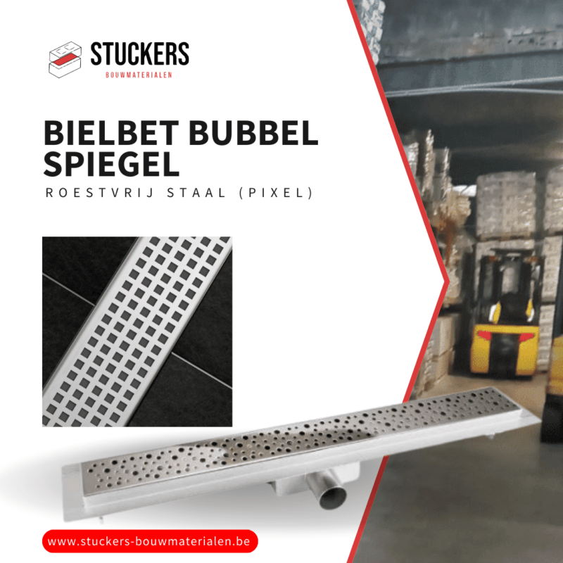 Roestvrijstalen doucheafvoer Roestvrij staal (pixel) BIELBET Bubbel Spiegel