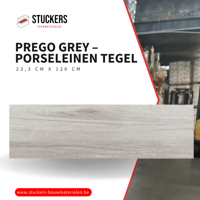 Villa ceramica - 23,3 cm x 120 cm - Prego Grey – Porseleinen tegel