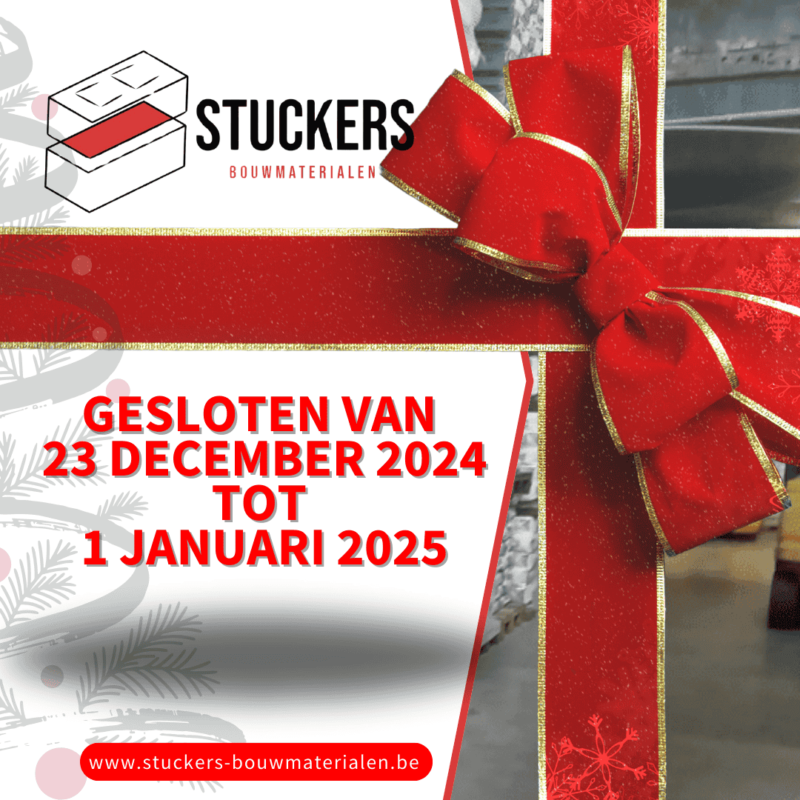 Plan Vooruit: Stuckers Bouwmaterialen Gesloten van 23 December 2024 tot 1 Januari 2025